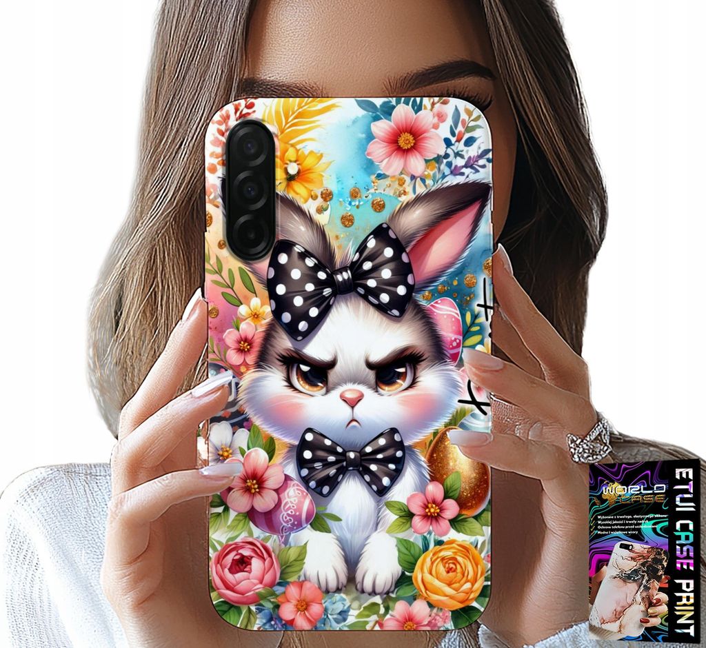 Etui Für Samsung Galaxy A36 5G - Ostern Kaninchen, Hase, Eier + Glas