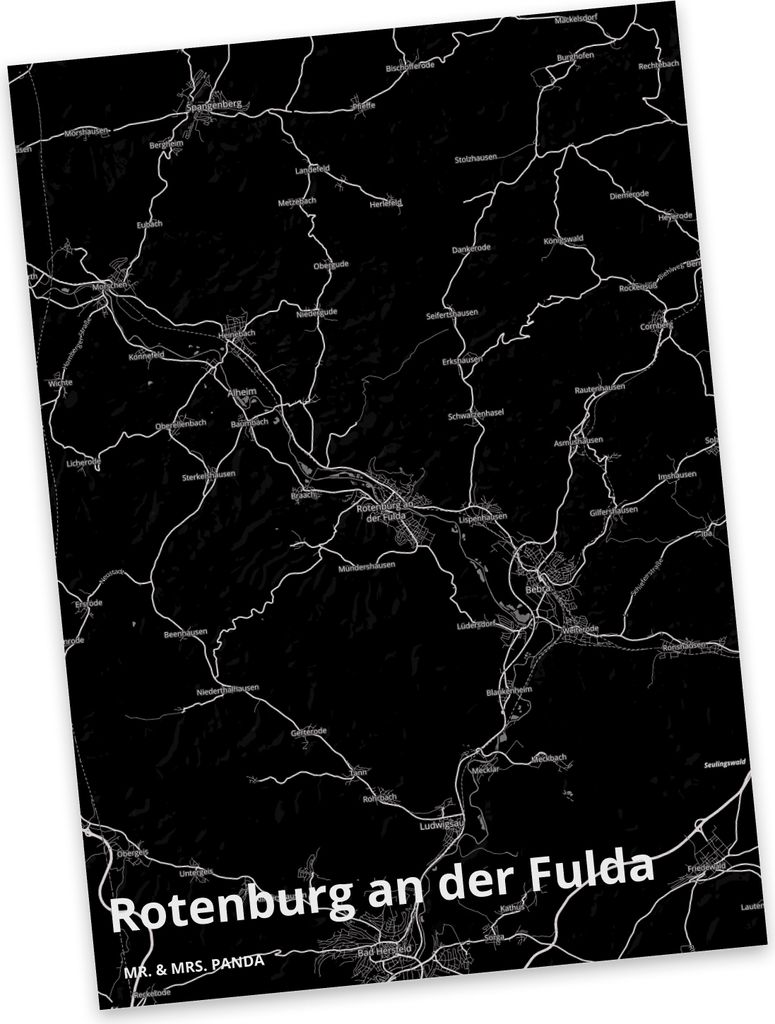 Mr. & Mrs. Panda Postkarte Rotenburg an der Fulda - Geschenk, Ansichtskarte, Ansichtskarten, Fotokarte, Stadt Dorf Karte Landkarte Map Stadtplan, P...