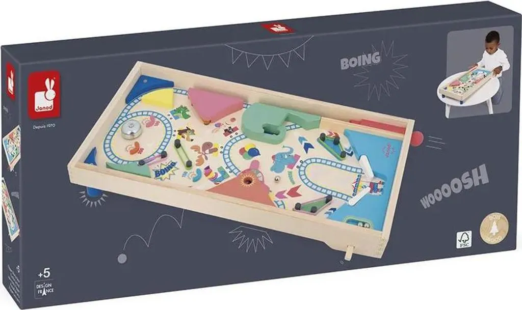 Jeu de Kermesse Flipper Bois Janod - Activité Anniversaire Enfant 5 ans +