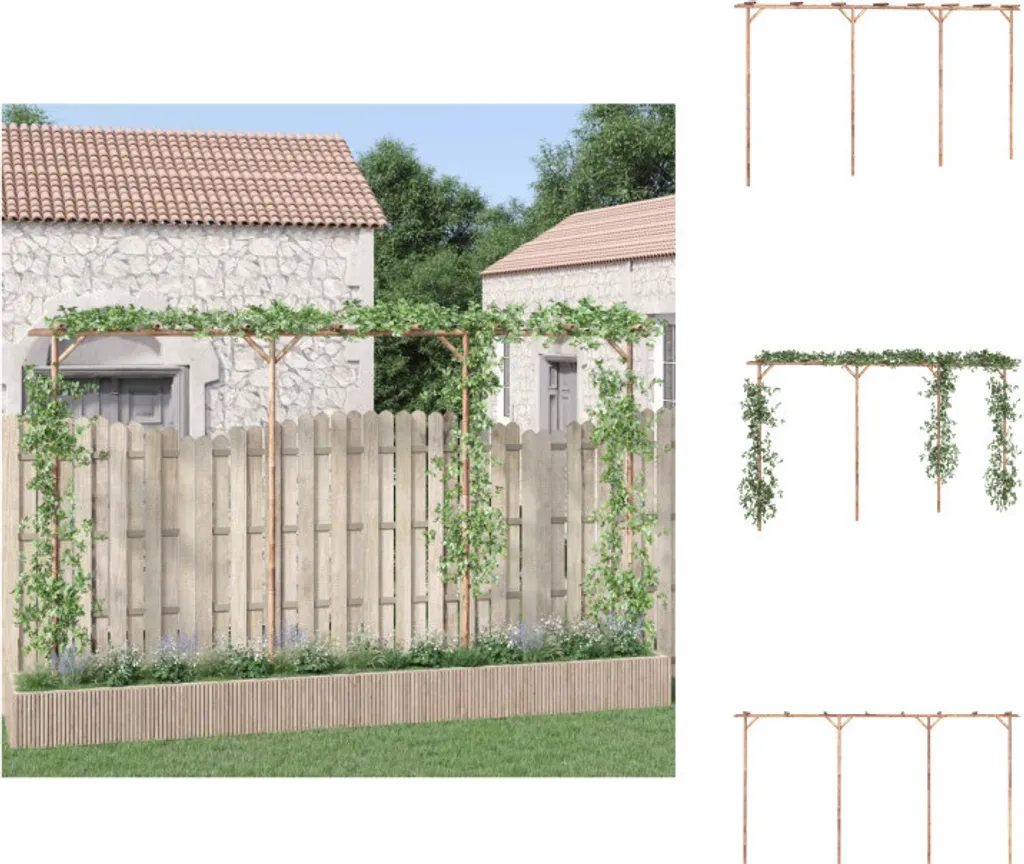 Pergola de Jardin en Bambou 385 cm - Support Plantes Grimpantes et Roses