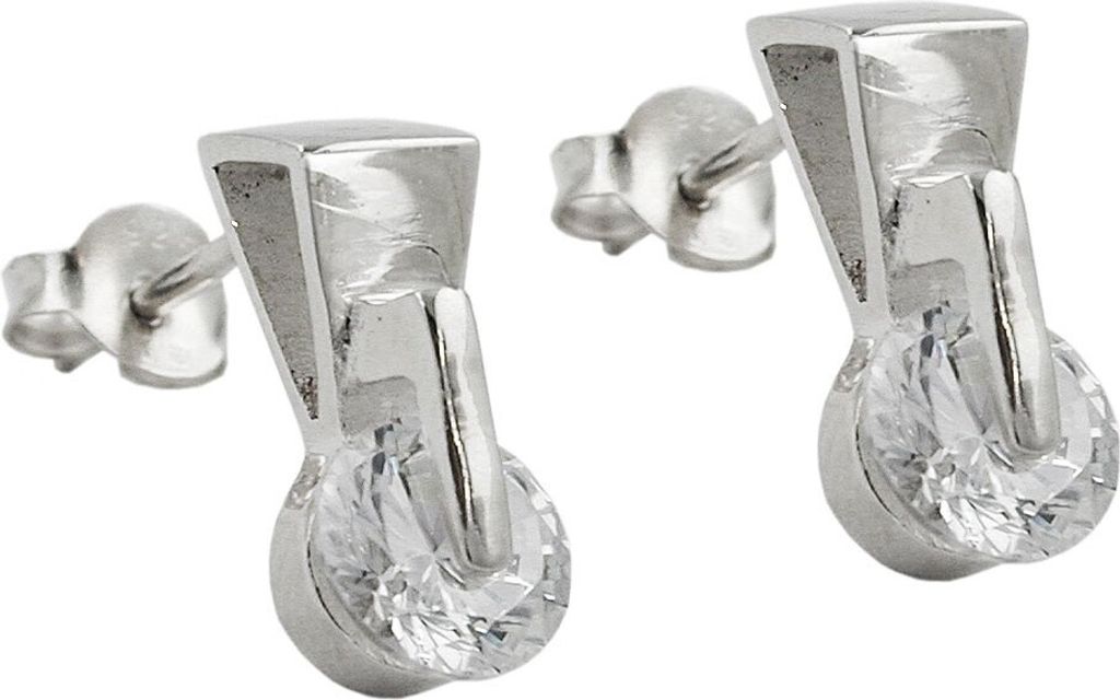 Paar Stecker Ohrstecker Zirkonia facettiert weiß 925 Silber Damen