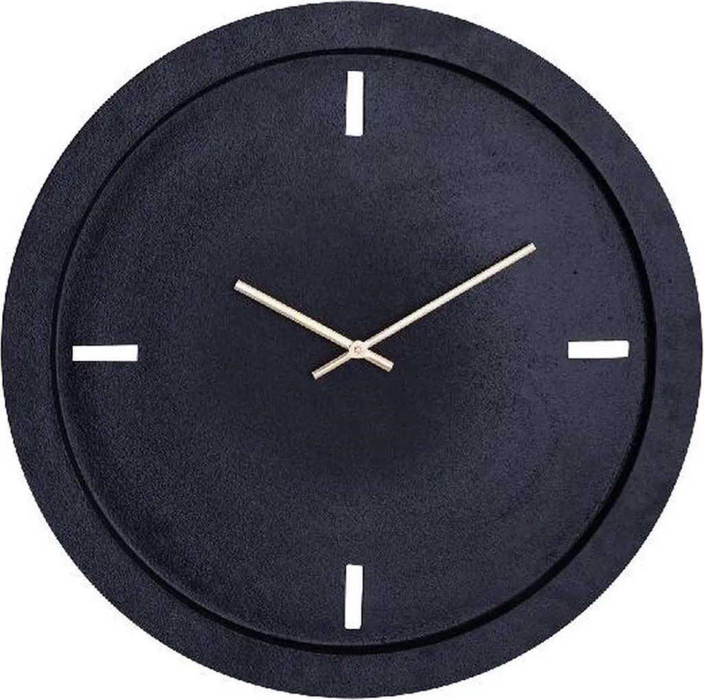Horloge en Aluminium Noir PTMD 55cm - Finition Mate et Style Loft