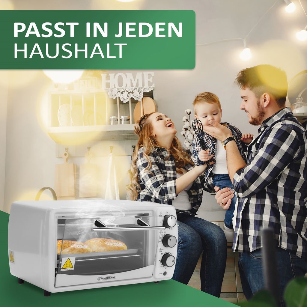 Steinborg Mini Backofen 13 Liter | Pizzaofen | 60°-250°C | Produktbild 6
