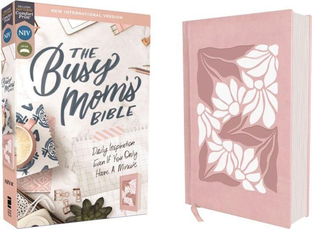 Niv, the Busy Mom's Bible, Leathersoft Over Board, Pink, Red Letter, Comfort Print