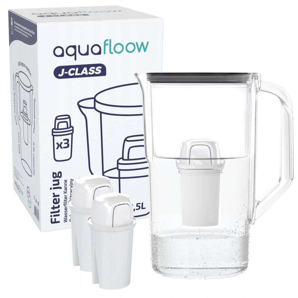 Dzbanek filtrujący AquaFloow 2,5 l czarny + 3 wkłady Zdjęcie produktu 
