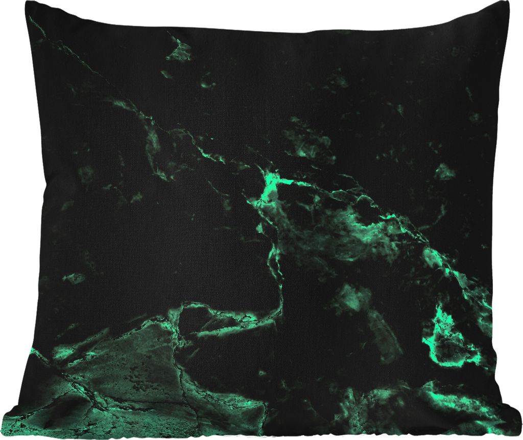 MuchoWow Outdoor Kissen - Marmor - Limone - Grün - Strukturiert - Marmoroptik - 60x60 cm - Wetterfest - Lounge Kissen - Dekoration - Schlaf Kissen