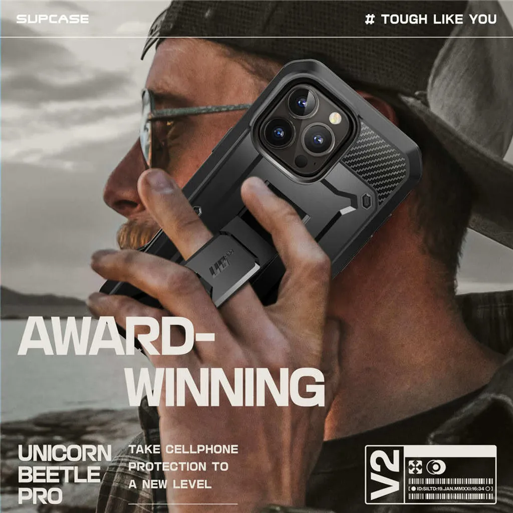 Évitez les Chutes : Coque iPhone 16 Pro Max Antichoc avec Support Noir - 14
