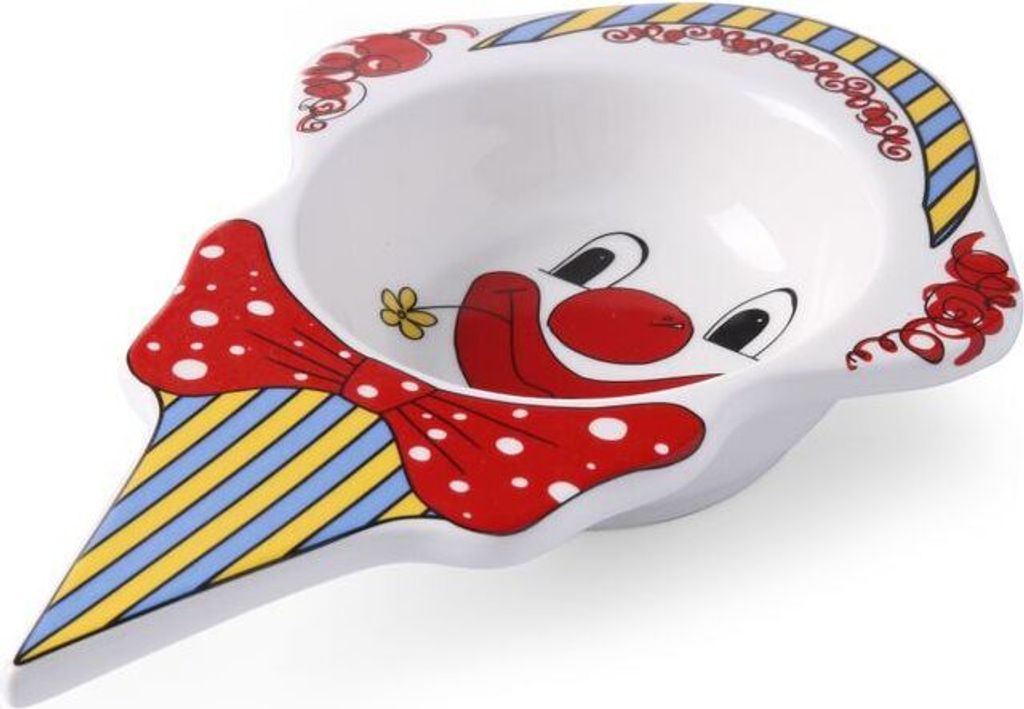 6x Eiscremeschale Clown, 22,6 x 14,5 x 3,7 cm, Kinder Eis Becher