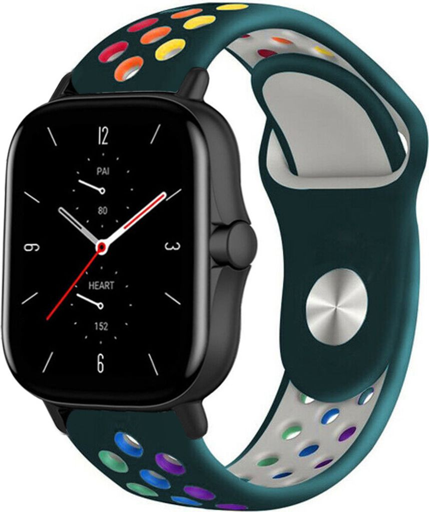 Strap-it Amazfit GTS 2 Sportarmband (tannenGrün/bunt)