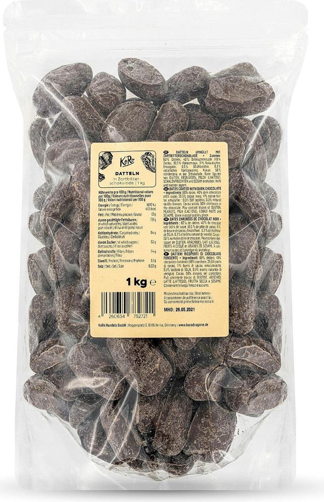 KoRo I Datteln in Zartbitterschokolade 1 kg Produktbild 