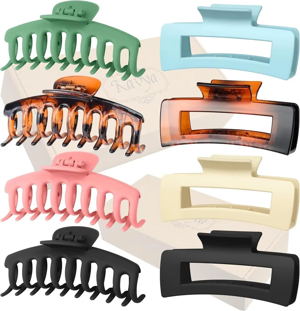 Lot de 8 grandes pinces à cheveux antidérapantes pour coiffure femme