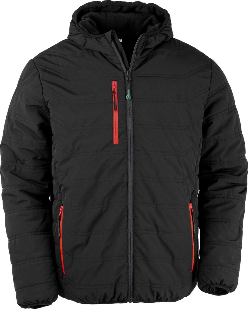 Result Genuine Recycled - "Compass" Jacke Wattiert für Herren - Winter BC4959 (S) (Schwarz/Rot)