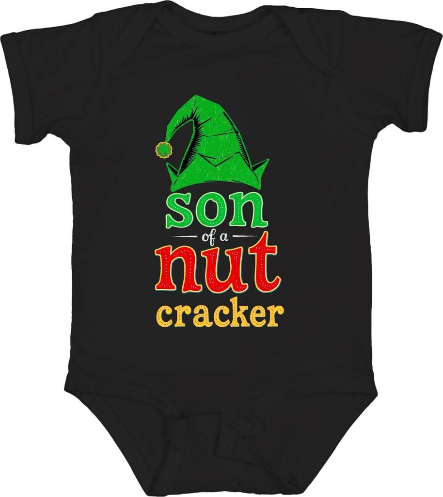 Weihnachtswichtel Elf Mütze son of a nutcracker lustig Geschenk Unisex Baby Body, Schwarz, 6/12