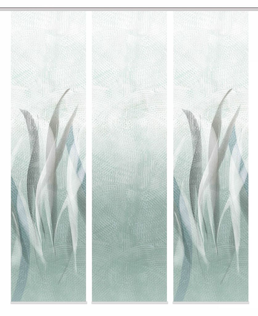 Schiebegardine SIRALIO, Seidenoptik, Digitaldruck, 245x60 cm, Pflanzendruck, mit Zubehör