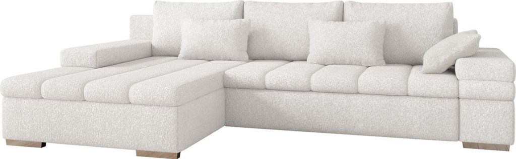 MIRJAN24 Ecksofa Bangkok Premium, Eckcouch mit Bettkasten und Schlaffunktion (Farbe: Abriamo 04, Seite: Links)