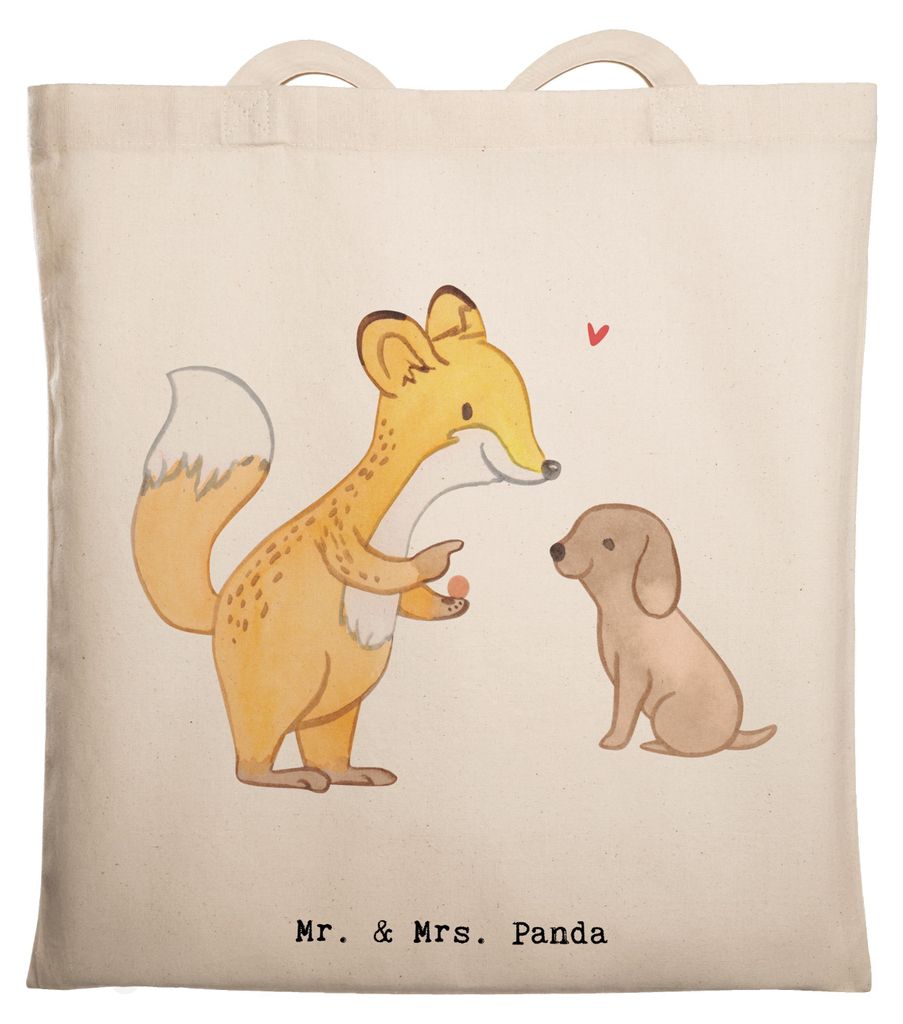Mr. & Mrs. Panda Tote Bag Fuchs Hundetraining - Transparent - Geschenk, Hundeschule, Stoffbeutel, Hundeprüfung, Schultasche, Hundeerziehung, Lapto...