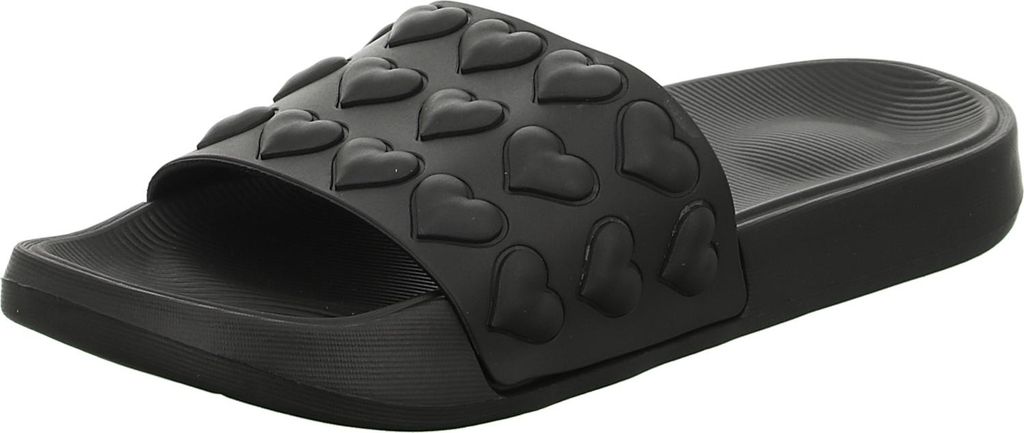 Sneakers Damen-Badepantolette Herz-Muster Schwarz, Produktbild 