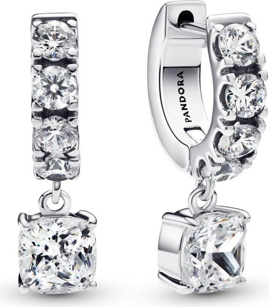 Creolen für Damen Timeless, 925er Silber, Zirkonia von Produktbild 