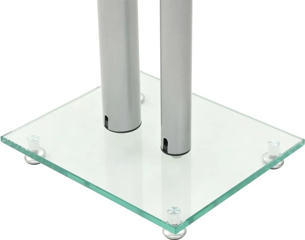 Set 2 Supporti Casse Audio vidaXL Vetro e Argento - Offerta Coppia - 4