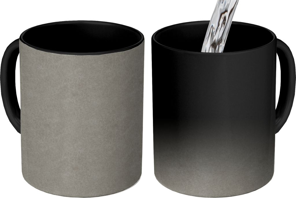 MuchoWow Zauber Tasse Zaubertasse Magic Beton - Grau - Muster - Industriell 350 ml Farbwechsel Becher Geschenk Geschenkidee - Magic-Tasse - Fotot...