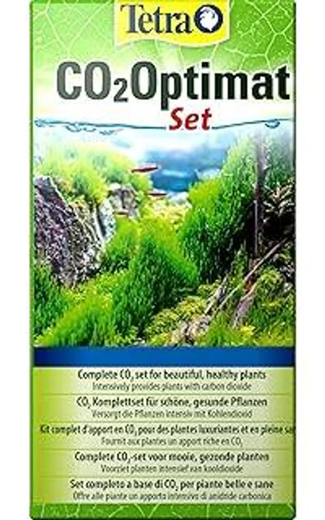 Tetra CO2-Optimat - Set completo per arricchire l'acqua dell'acquario con anidride carbonica per piante acquatiche rigogliose, con tubo di diffusione, tubo flessibile e ventose