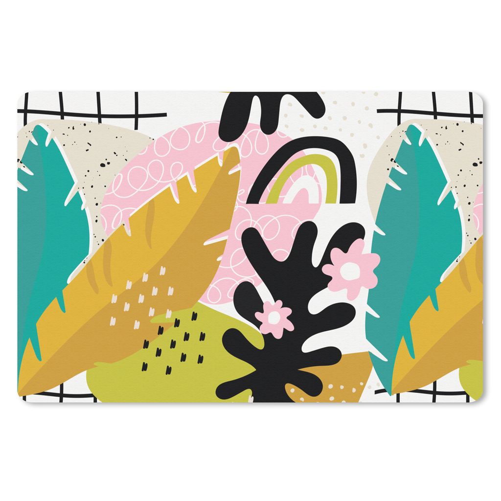 MuchoWow Schreibtischunterlage Dschungel - Pflanzen - Muster 60x40 cm - XXL Mauspad - Großes Mauspad