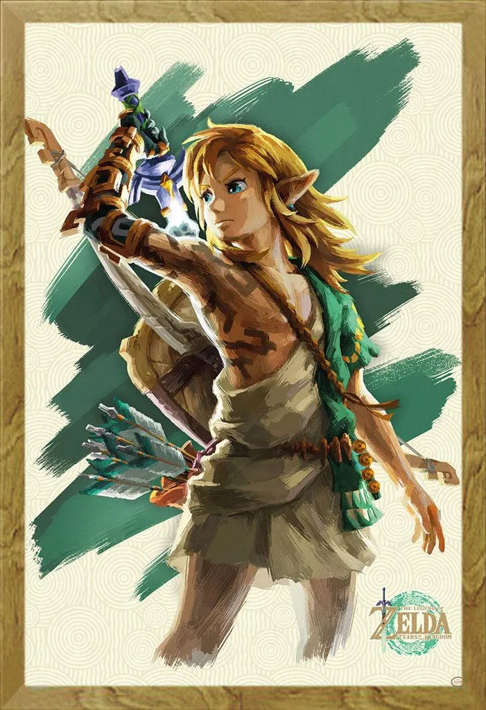 Poster Zelda Link Unleashed con Cornice Quercia 61x91.5 | Shinsuke® - 1