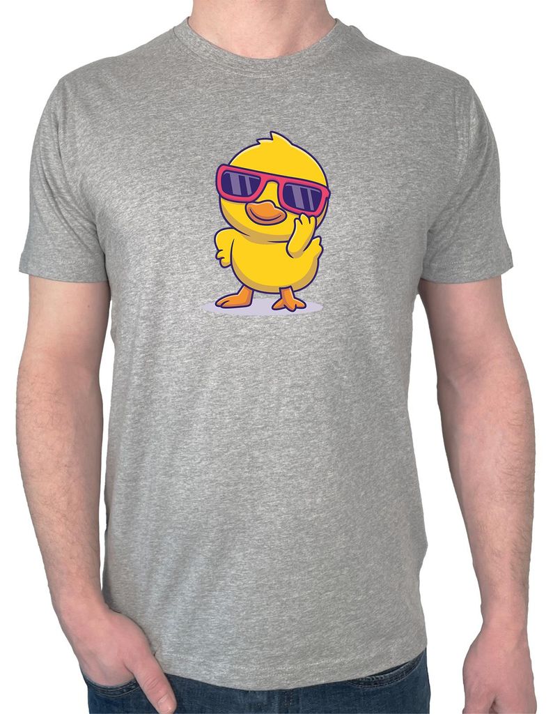 Huuraa Herren T-Shirt Cool Küken Comic XL Sport Grey Bio Baumwolle Fairtrade Herrenshirt Geschenkidee