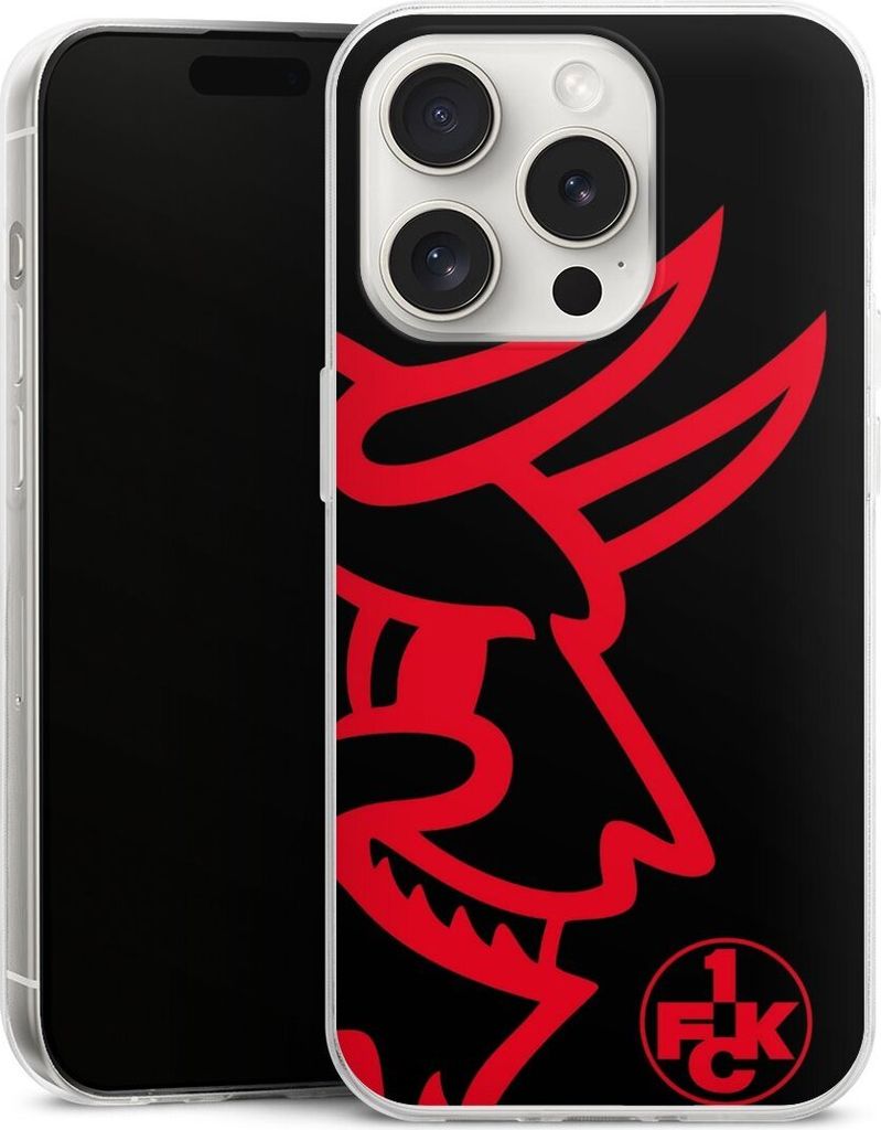 DeinDesign Slim Hülle für Apple iPhone 15 Pro Silikon Case Ultra Dünn Handyhülle 1. FC Kaiserslautern Logo Offizielles Lizenzprodukt