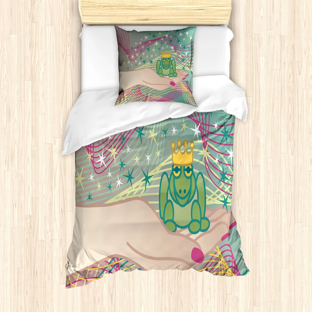 Set Copripiumino ABAKUHAUS Frösche 135x200 cm - Letto Singolo Colorato