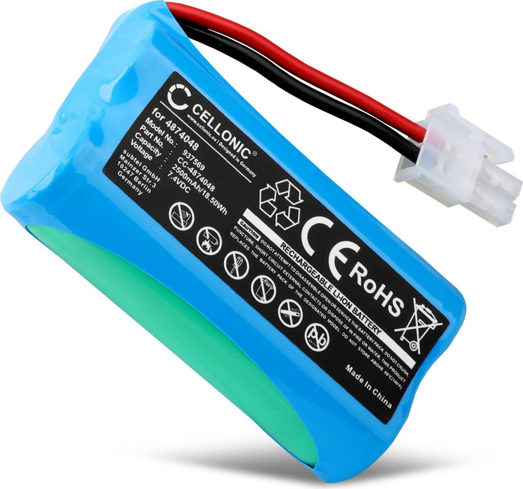 CELLONIC 1x Akku für Staubsauger Kompatibel mit SEVERIN AH7914, AH7914, HV7144, 4874048 - (2500mAh, 7.4V)
