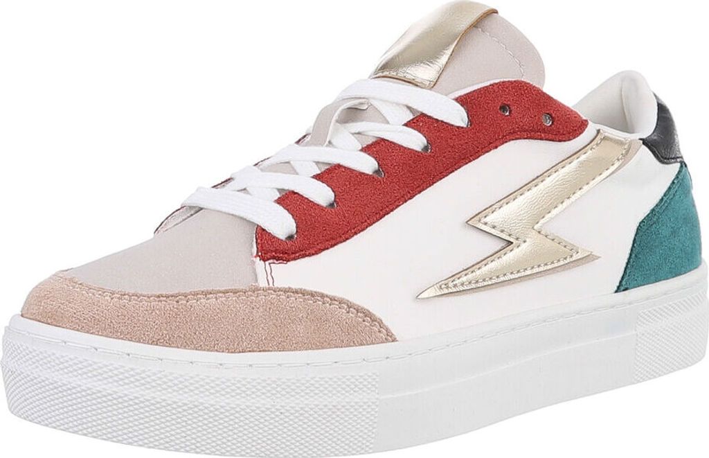 Ital-Design Damen Freizeitschuhe Wildlederoptik, Lederoptik Sneakers Low 88930645 Weiß Gr. 40