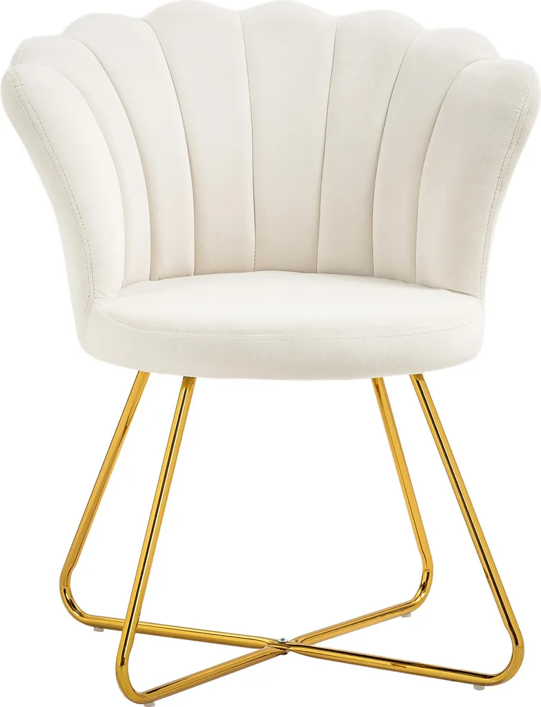 Fauteuil d'appoint velours crème pour coin lecture ou chambre cosy
