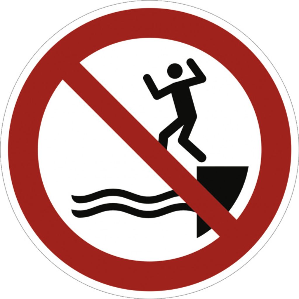 Dreifke Aufkleber (Folie) "In das Wasser springen verboten", Ø20cm, Folie se...