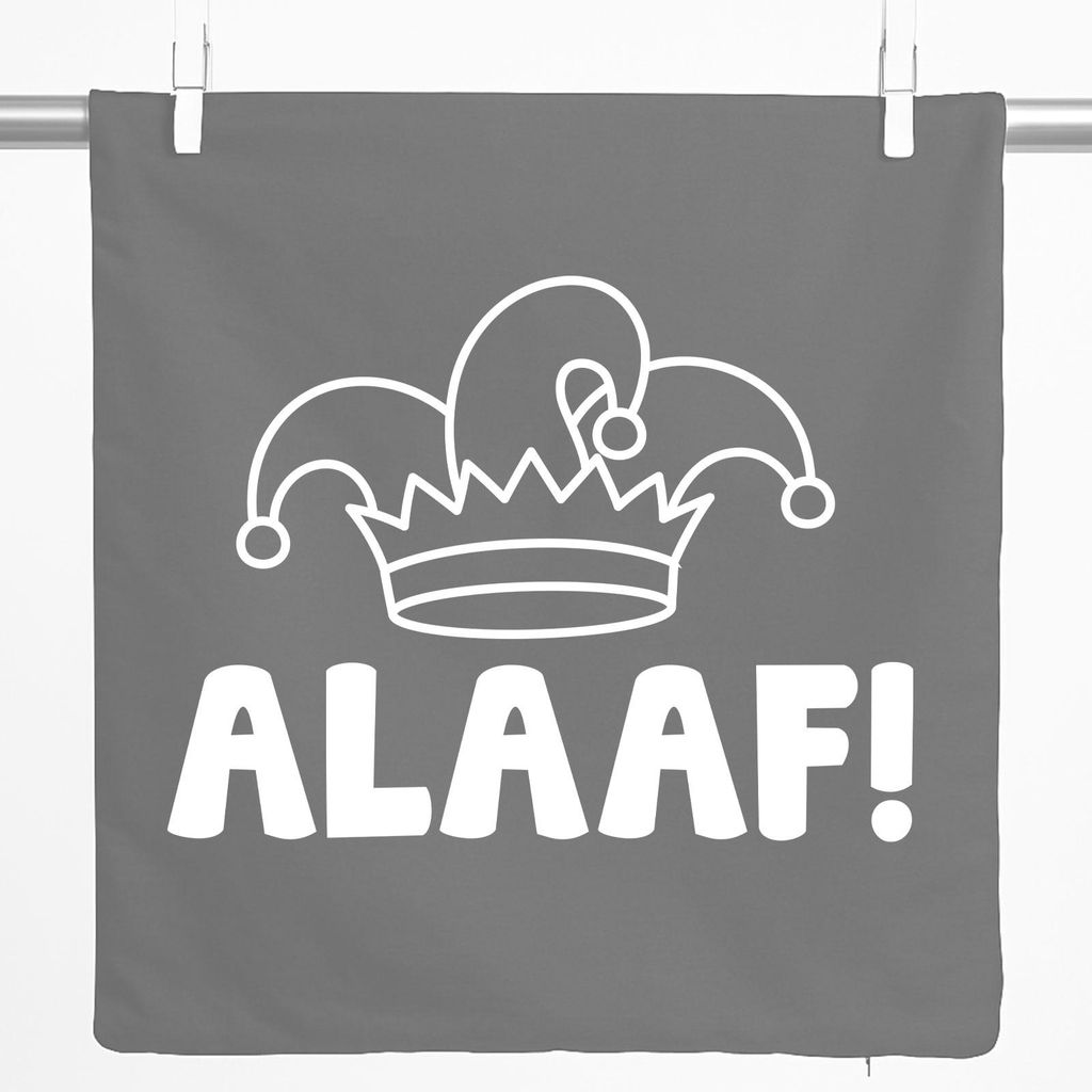 Huuraa Kissenbezug Alaaf Narrenkappe 40x40cm Steel Grey Baumwolle Dekokissenbezug Geschenkidee