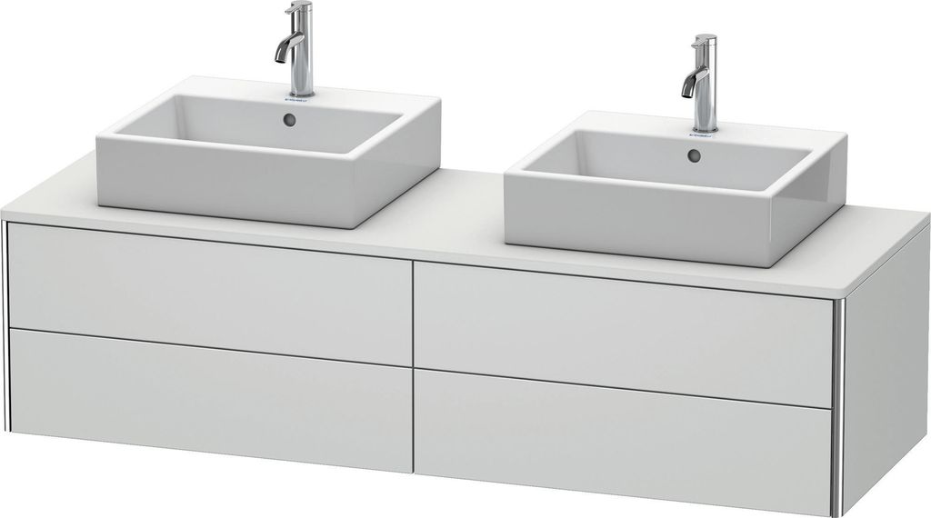Duravit XSquare Konsolenwaschtischunterbau wandhängend, für zwei Becken, 4 Schubkästen, 1600x400x548mm, XS4917B3636