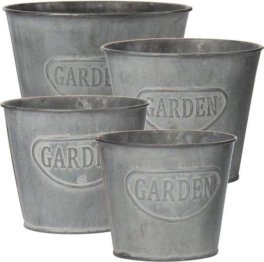 Hängende Blumenkübel aus Stahl, 6er-Set, galvanisiert, für Balkon und Garten