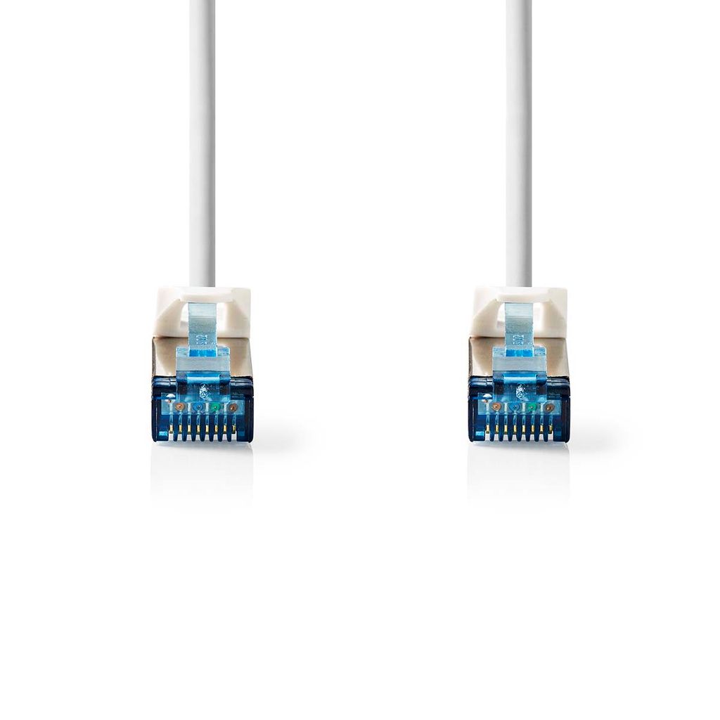Nedis CAT6a-Netzwerkkabel - S/FTP - RJ45 Stecker - RJ45 Stecker - 5.00 m - Snagless - Rund - LSZH - Weiss - Label