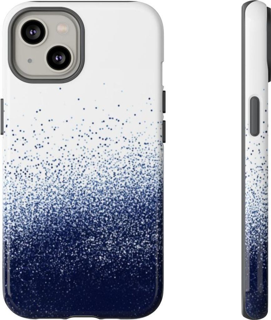 Abstraktes Punktmuster in Dunkelblau – Hülle Kompatibel mit iPhone 14