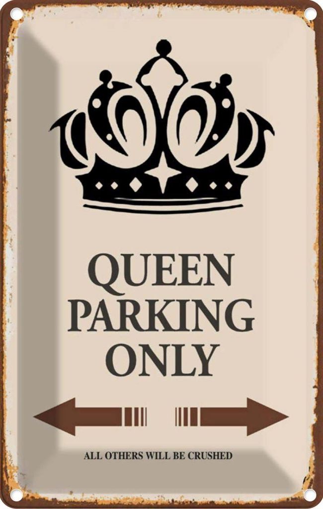 vianmo Blechschild 18x12 cm Queen parking only Korona Produktbild 