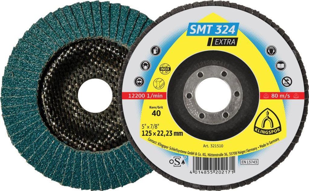 Schleifmopteller SMT 324 125mm K 60 ger. Klingspor