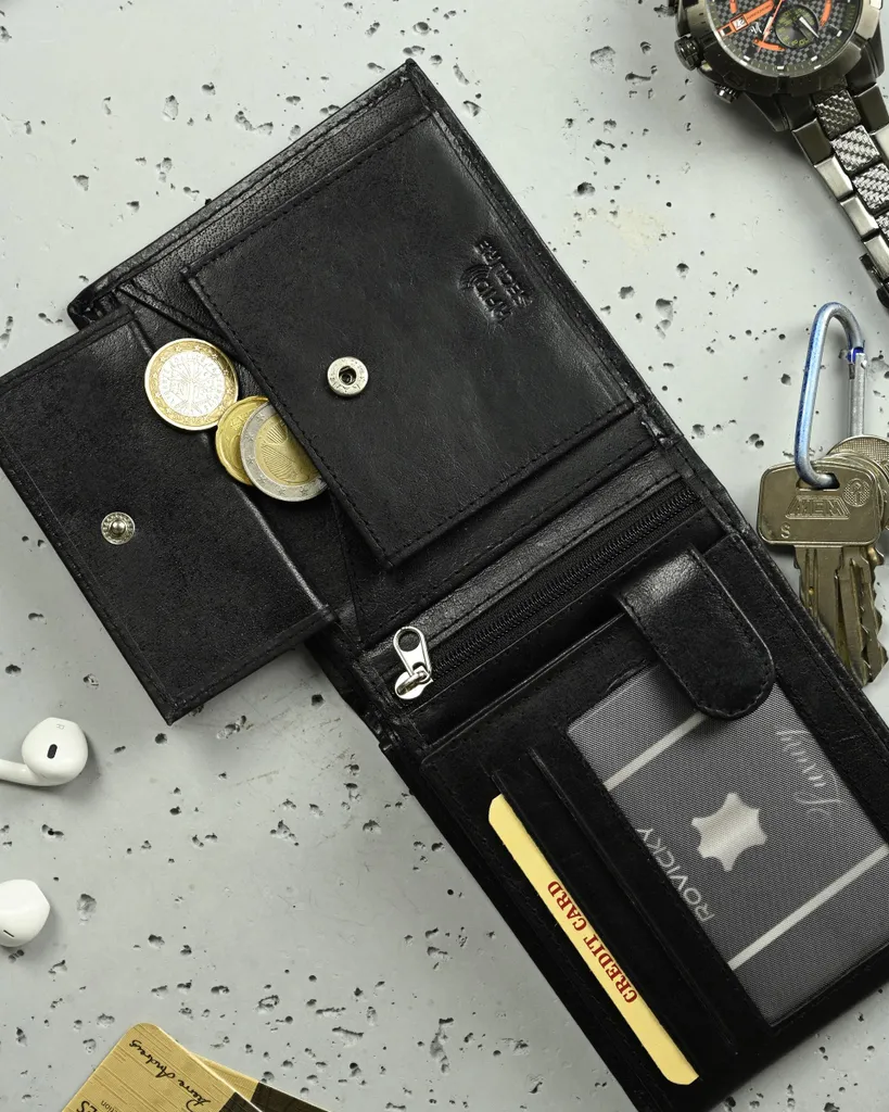 Portafoglio Uomo Pelle Grande con Zip e Portamonete | Elegante e Sicuro - 5