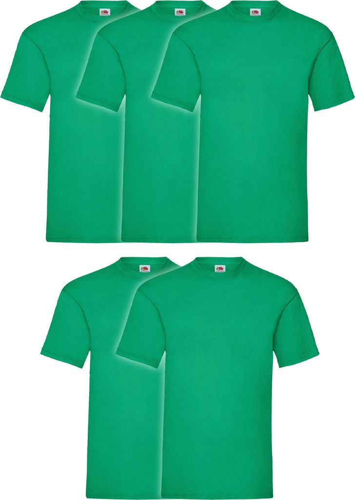 5er Pack Fruit of the Loom Valueweight T-Shirt + GRATIS MyShirt Stoffbeutel Farbe: maigrün Größe: L