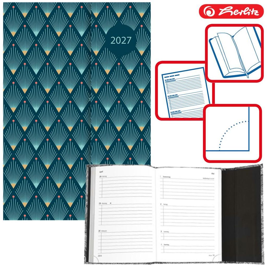 Herlitz Buchkalender A5 / A6 Magnetverschluss 2027, Format Produktbild 