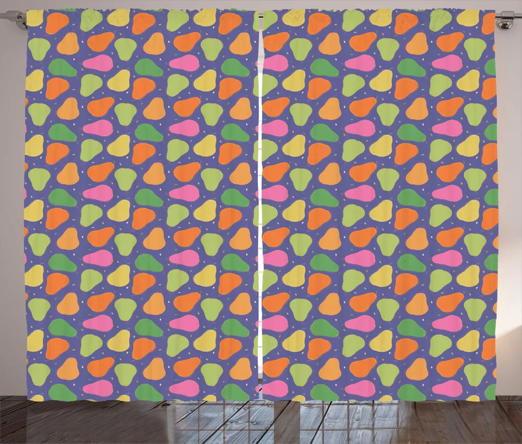 ABAKUHAUS Rideau Rustique Poire Pop Art 280x225cm Bleu Ciel pour Salon