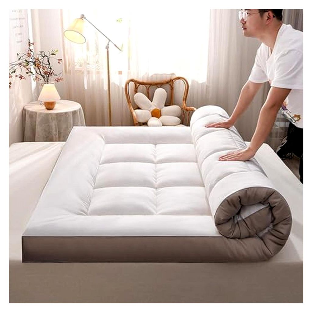 Tatami Futon Faltmatratze in Doppelgröße, druckreduzierende Isomatte für Gäste