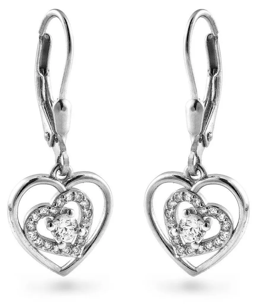 Boucles d'oreilles cœur pendantes pour soirée et mariage élégant