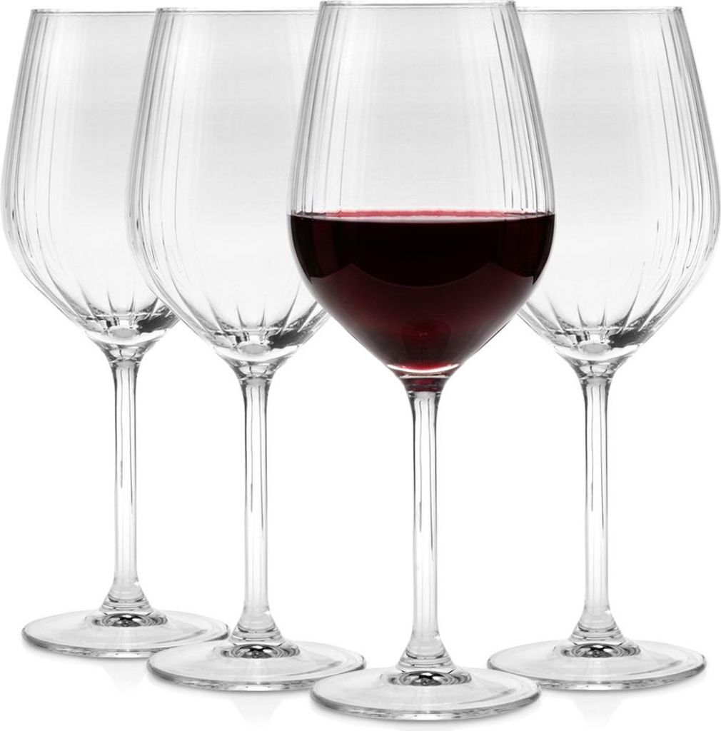 Calici da vino - 490 ml - Scanalati - Vetro - Grandi calici Immagine del prodotto 