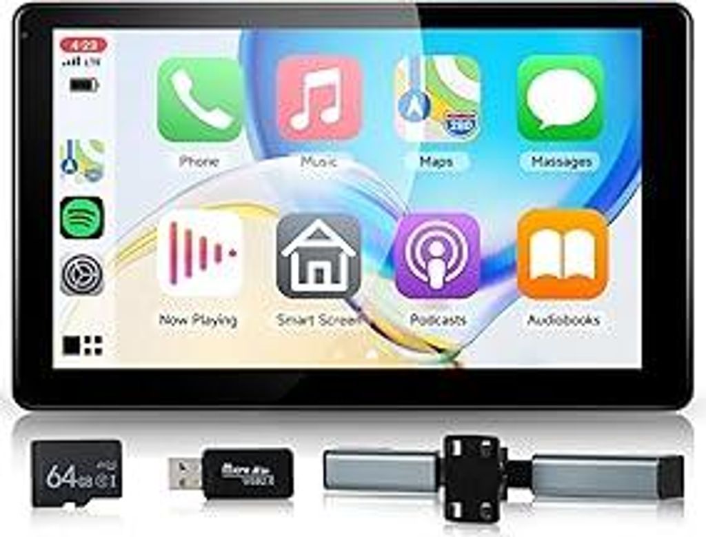 Hodozzy 9-Zoll HD Touchscreen Auto Kopfstütze Monitor mit CarPlay & Android Auto, Auto Fernseher mit Bluetooth, Super Link, FM Radio, AUX, 64G TF-...