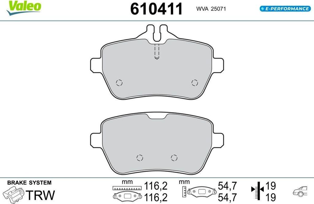 VALEO Bremsbeläge Satz Hinten passend für MERCEDES-BENZ S-Klasse Limousine (W222, V222, X222) 610411